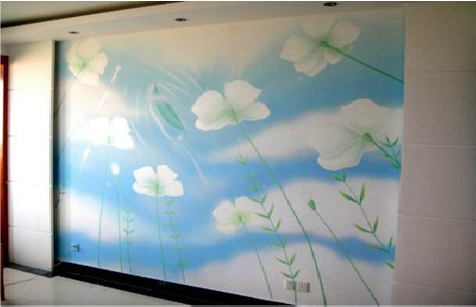  霍邱画墙绘怎么画好白云的蓬松感？