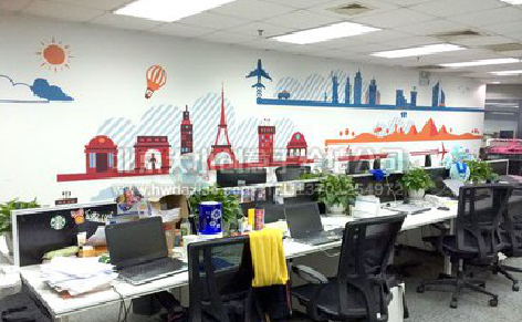  霍邱教你设计办公室墙绘的方法。