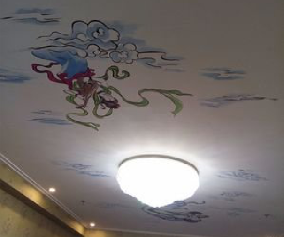  霍邱如何快速绘制天花板上的手绘墙？