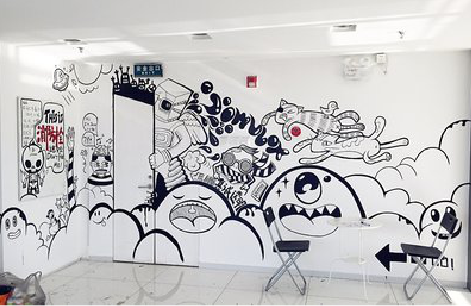  霍邱手绘墙并非传统涂鸦。